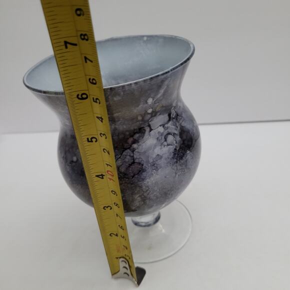 Stylish Blue and Black Glass Candle Holder - Picture 5 of 5